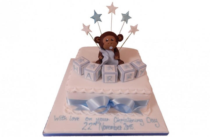 Sugar Monkey Christening Cake